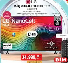 LG 65 İNÇ SMART 4K ULTRA HD HDR LED TV AKILLI TELEVİZYON